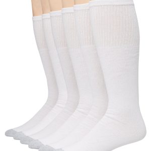 Hanes Double Tough Men's Over-the-Calf Tube Socks, Odor Protection, 6 Pairs