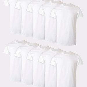 Hanes Men's Cotton Undershirt Super Value Pack, Moisture-Wicking, White,  10-pack