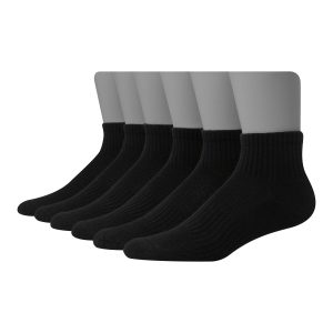 Hanes Men’s Performance Ankle Socks, 6-Pack