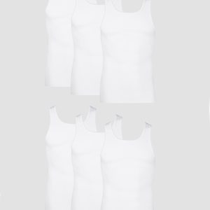 Hanes Men's Cotton Tank Undershirt, Moisture-Wicking, White, 6-Pack