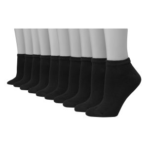Hanes Women's Athletic Low Cut Socks, Full Sole Cushion, 10-Pairs