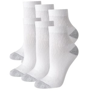 Hanes Women's Ankle Socks, Moisture-Wicking, Extended Sizes 8-12, 6-Pairs