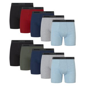 Hanes Men's Cotton Boxer Briefs, 10-Pack