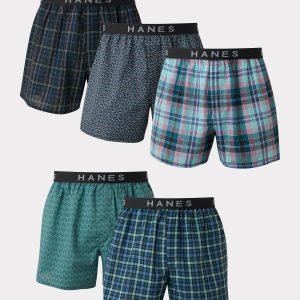 Hanes Ultimate Men's Boxer Underwear, Moisture-Wicking, 5-Pack