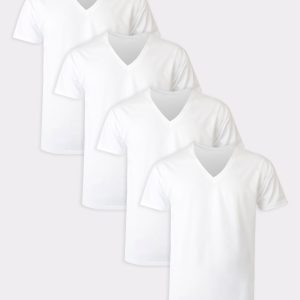 Hanes Ultimate Big Men’s V-Neck T-Shirt Pack, 4-Pack, (Big & Tall Sizes)