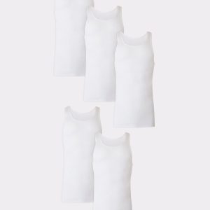 Hanes Ultimate Tall Men’s Tank Top Undershirts Pack, Cotton, 5-Pack, (Big & Tall Sizes)