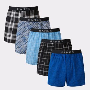 Hanes Ultimate Men's Boxer Underwear, Moisture-Wicking, 5-Pack