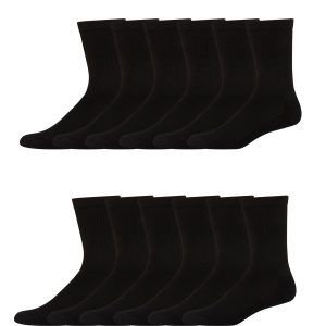 Hanes Men’s Cushioned Crew Socks, X-Temp, 12-Pairs