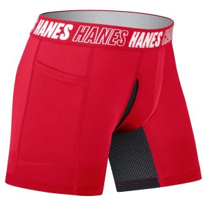 Hanes Moves Boys' Anti-Chafe Long Leg Boxer Brief Underwear, Assorted Colors, 6-Pack