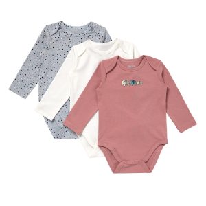 Hanes Pure Comfort Baby Long Sleeve Bodysuits, Organic Cotton, Boys & Girls, 3-Pack