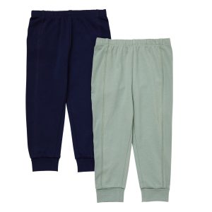 Hanes Pure Comfort Baby French Terry Joggers, Organic Cotton, Boys & Girls, 2-Pack