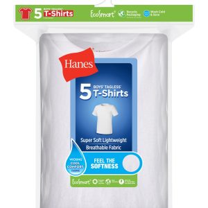 Hanes EcoSmart Boys' Crewneck Undershirt, 5-Pack