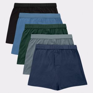 Hanes Originals Boys' SuperSoft Knit Boxer Underwear, 5-Pack
