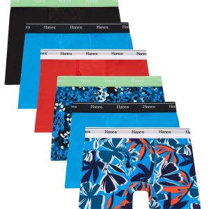 Hanes Boys' Underwear Boxer Briefs, 6-Pack, Cotton Stretch