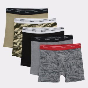 Hanes Originals Boys' Boxer Brief Underwear, Camo & Assorted, 5-Pack
