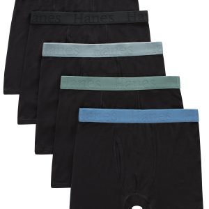 Hanes Originals Ultimate SuperSoft Boys' Boxer Brief Underwear, Assorted, 5-Pack