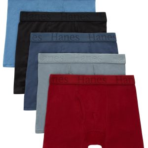 Hanes Originals Ultimate SuperSoft Boys' Boxer Brief Underwear, Assorted, 5-Pack