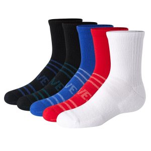 Hanes Moves Ultimate Boys' Seamless Stretch Mid Crew Socks, 6-Pairs