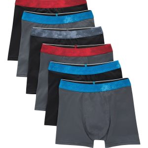 Hanes Boys' Performance Tween Boxer Briefs Pack, X-Temp, Assorted, 6-Pack