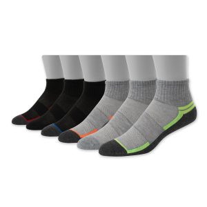 Hanes Boys' Performance Ankle Socks, X-Temp, 6-Pairs
