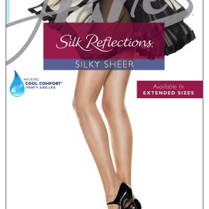 Hanes Silk Reflections Sheer Pantyhose with Control Top, Sheer Toe, 6-Pack