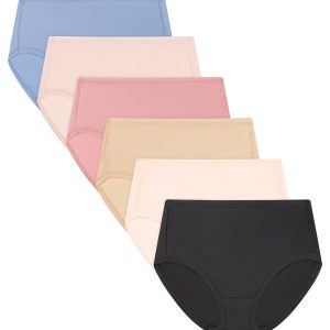 Hanes Women's Super Stretch Microfiber Modern Brief Underwear, Comfort Flex Fit, 6-Pack