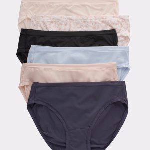 Hanes Women's Super Stretch Microfiber Bikini Underwear, Comfort Flex Fit, 6-Pack