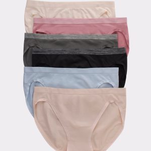 Hanes Women's Seamless Bikini Underwear, Comfort Flex Fit, 6-Pack