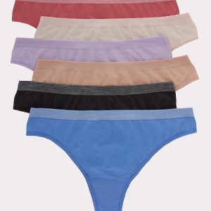 Hanes Comfort Flex Fit Women's Seamless Thong Underwear, 6-Pack