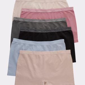 Hanes Women's Seamless Boyshort Underwear, Comfort Flex Fit, 6-Pack