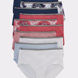 Hanes Women's Breathable Stretch Cotton Brief Underwear, 10-Pack