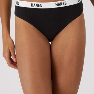 Hanes Soft & Breathable Women’s Ribbed Cotton Bikini Underwear, 3-Pack