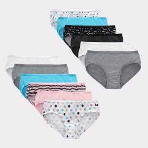 Hanes Girls' Tagless Hipster Underwear, 12-Pack