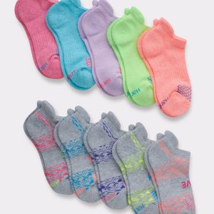 Hanes Comfort Fit Girls' Heel Shield Socks, 10-Pairs