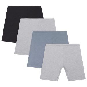 Hanes Girls' Play Shorts, 4-Pack, Cotton Stretch, Assorted Solids Multipacks