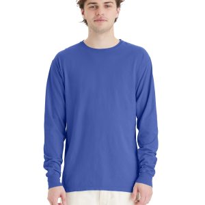 Hanes Unisex Garment Dyed Long Sleeve Cotton T-Shirt