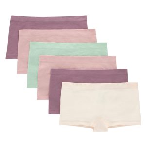 Hanes Girls' Seamless Comfort Girls' Boyshort Underwear, Fashion Assorted, 6-Pack
