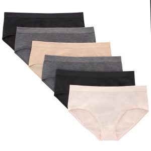 Hanes Seamless Comfort Girls' Hipster Underwear, Assorted Colors, 6-Pack