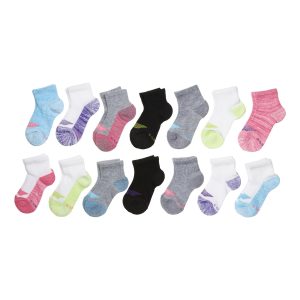Hanes Ultimate Girls' Ankle Socks, Moisture Wicking, 14-Pairs