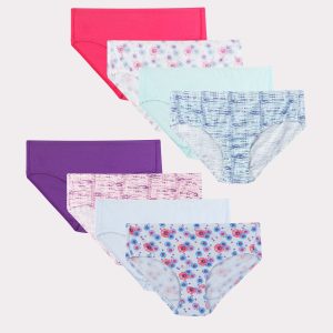Hanes Ultimate Pure Comfort Girls' Brief Underwear, Cotton, 8-Pack