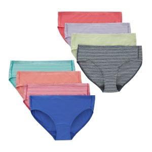 Hanes Pure Comfort Girls' Microfiber Hipster Underwear, 8-Pack