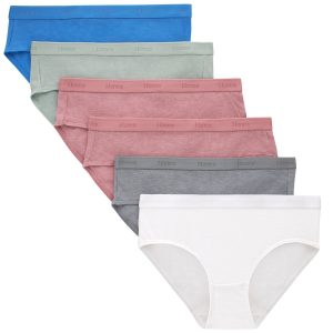Hanes Originals Ultimate SuperSoft Girls' Underwear Hipsters, 6-Pack, Moisture-Wicking
