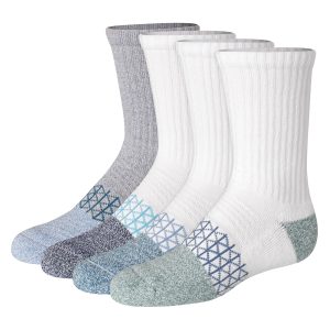 Hanes Absolute Active Boys' Crew Socks Pack, 4-Pack, Moisture Wicking