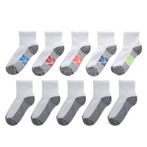 Hanes Ultimate Double Tough Boys' Ankle Socks, 10-Pairs
