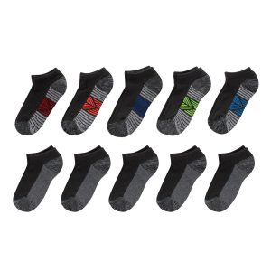 Hanes Ultimate Double Tough Boys' No Show Socks, 10-Pairs