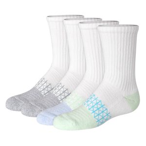 Hanes Absolute Active Girls' Crew Socks, 4-Pairs