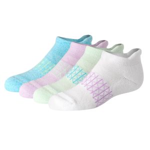 Hanes Absolute Active Girls' Heel Shield Socks Pack, 4-Pack, Moisture Wicking