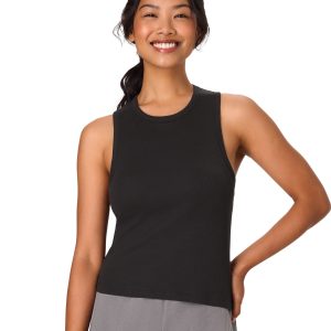 Hanes Originals Comfywear Women's Pajama Tank Top with Built-In Shelf Bra, Loungewear
