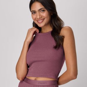 Hanes Originals Women's Supersoft Comfywear Rib Racerback Crop Tank