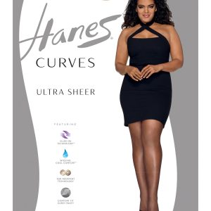 Hanes Curves Women's Ultra Sheer Pantyhose with Control Top